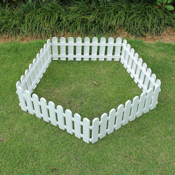 Wonderland Pack of 8pc PP Picket self Standing Fence for Outdoors| 13.1 feet Coverage Plastic Garden Picket Fence Panel| Decorative Fencing for Pathway, Yard, Lawn