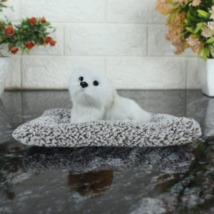 Artificial Small Dog White with mat