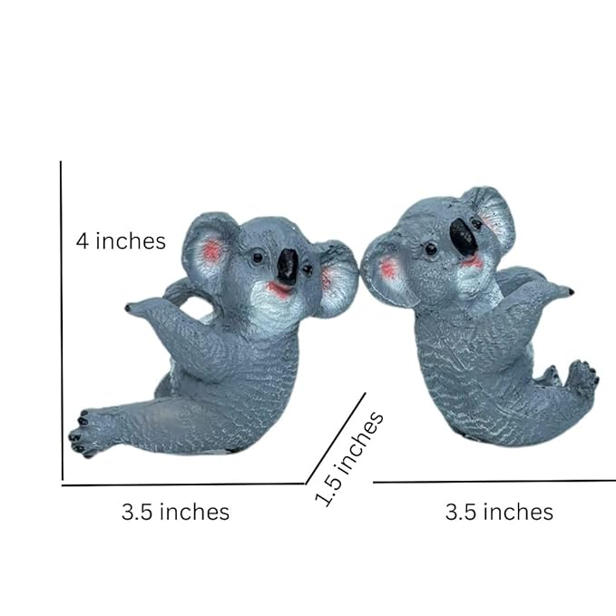 Wonderland Charming Koala Duo Planter Hangers / Pot Huggers (Set of 2)|Cute Koala Resin Hangers for Pots, Vases, or Buckets