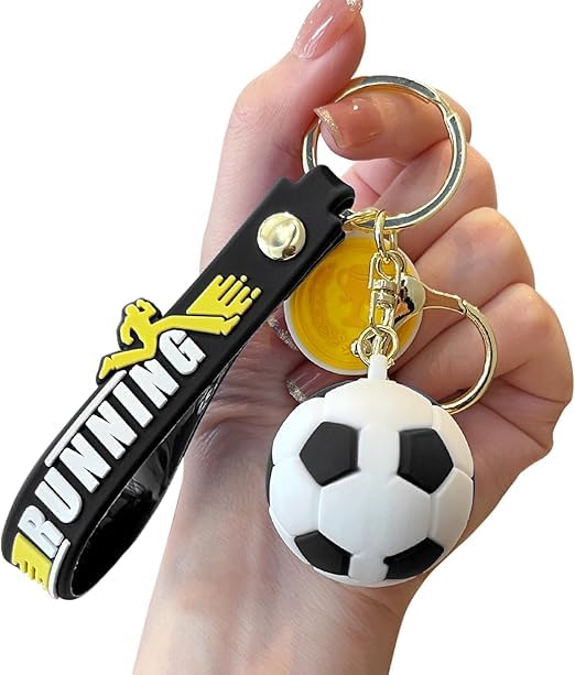 Wonderland Three-color football [black]Kechains, Cartoon Style Keychain & Bag Charms Fun & Functional Accessories for Bags and Keys