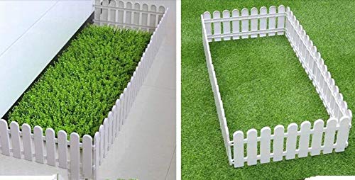 Wonderland Pack of 6pc PP 11.8 inch Picket self standing fence for outdoors| 13.1 feet Coverage Plastic Garden Picket Fence Panel| Decorative Fencing for Pathway, Yard, Lawn