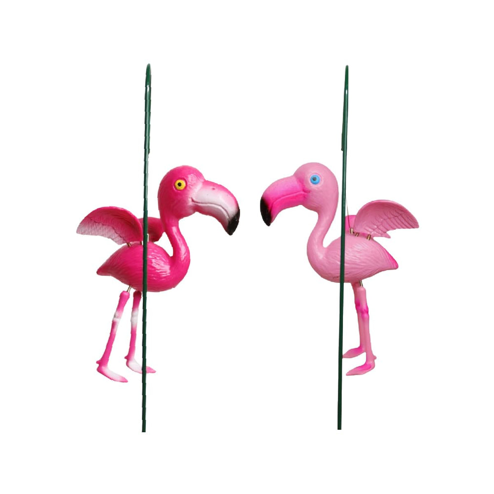 Pink Flamingo Hanging Garden Ornaments for Planters and Lawn Decor (Set of 2) – Weather-Resistant Outdoor Accents