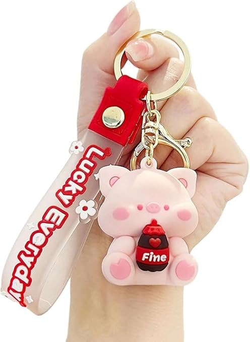 Wonderland Cute lucky drink [piggy]Kechains, Cartoon Style Keychain & Bag Charms Fun & Functional Accessories for Bags and Keys