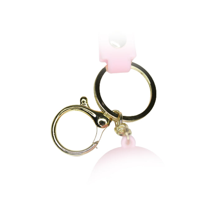 Duck shape Doll Cartoon style keychain with band ( yellow and pink)