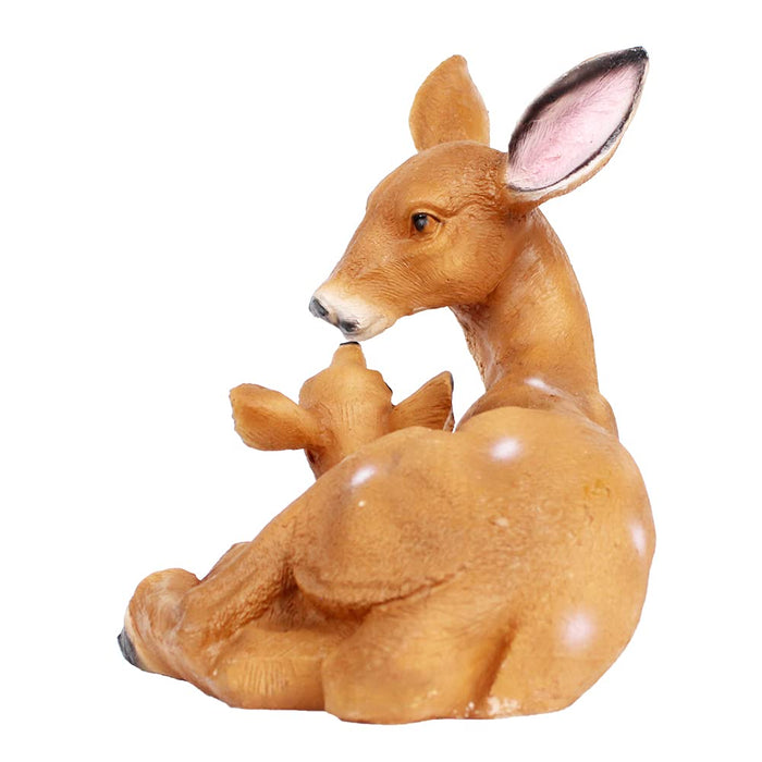 Mother Deer and Fawn Resting Figurine – Garden & Home Decor Statue