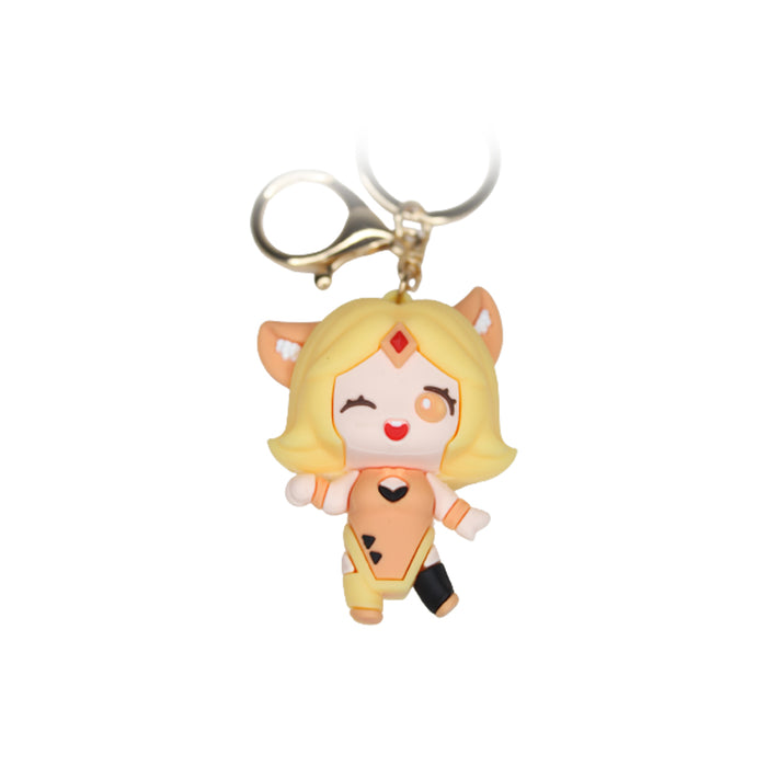 Yellow Doll Cartoon style keychain with band ( yellow)