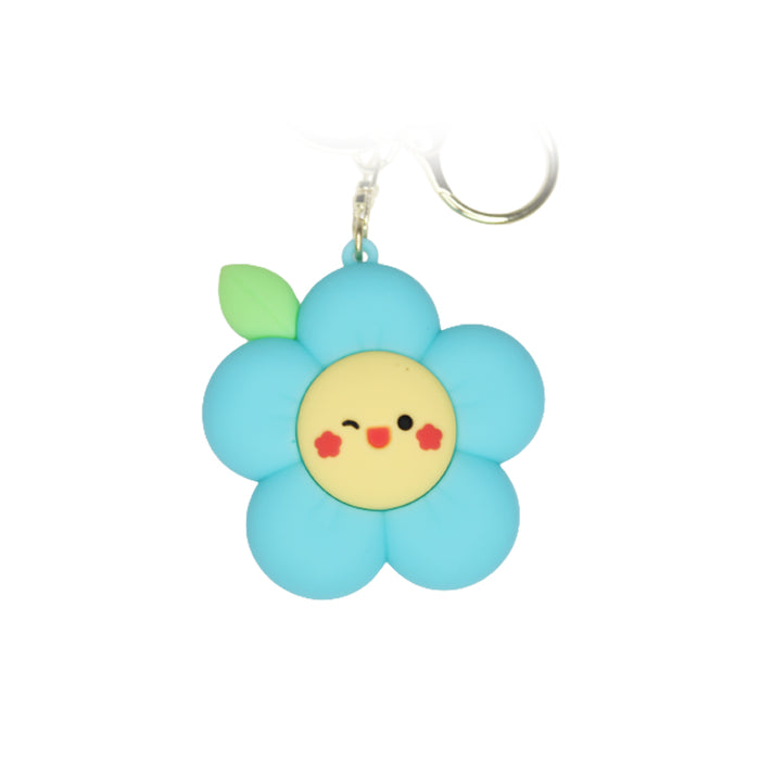 Blue Flower Cartoon style keychain with band