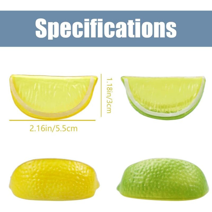 20-Piece Artificial Lemon Slices  Set – Lifelike Faux Citrus Slices for Home Decor, Kitchen Displays, Photography Props, and Summer Party Decorations