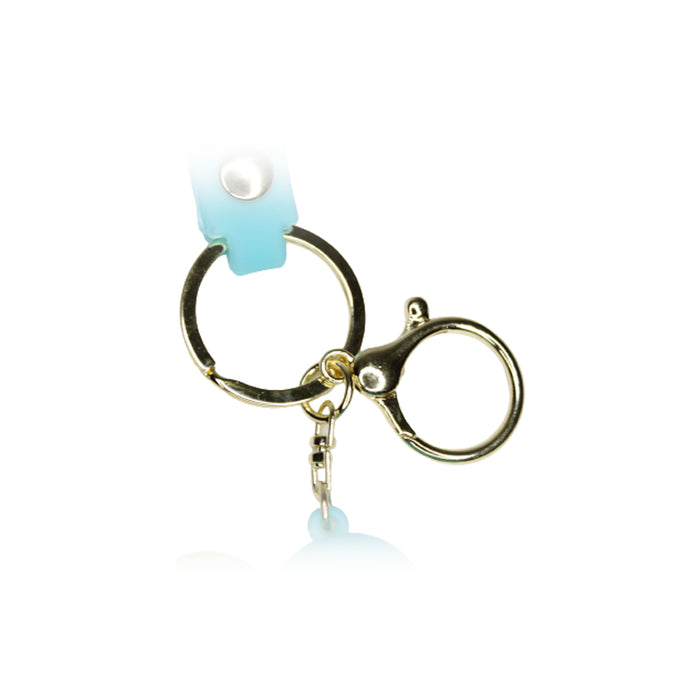 Blue Flower Cartoon style keychain with band