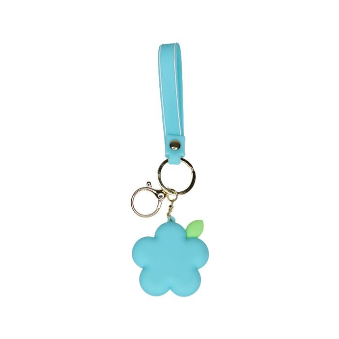 Blue Flower Cartoon style keychain with band