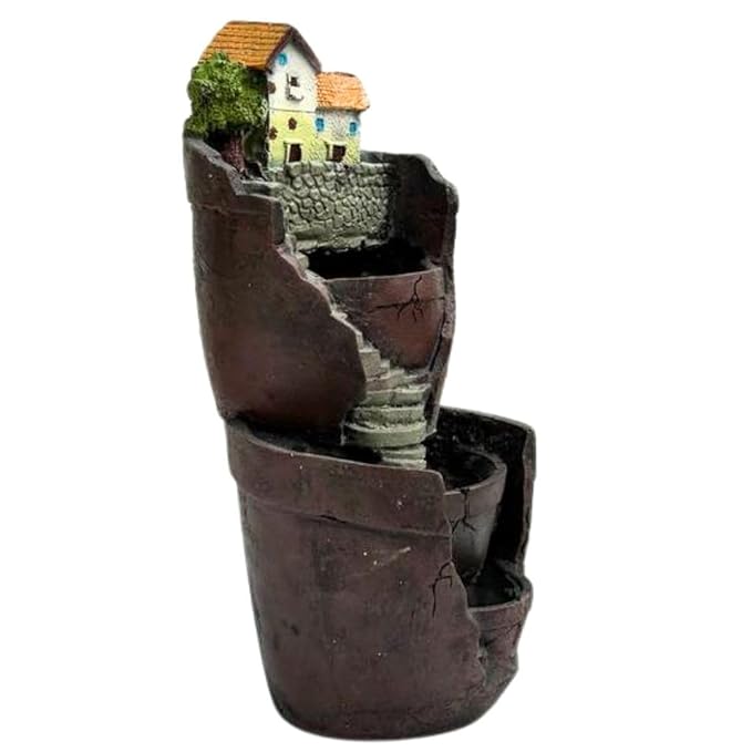 Wonderland Rustic Village Multi-Level Polyresin Succulent Planter | Unique Landscape Pot for Indoor Home Decor