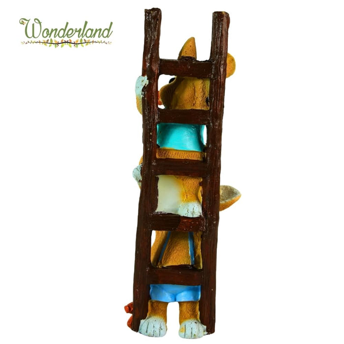 Bunny Climbing Ladder Garden Decor - 11 Inch