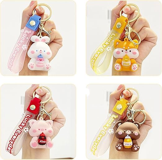 Wonderland Cute lucky drink [piggy]Kechains, Cartoon Style Keychain & Bag Charms Fun & Functional Accessories for Bags and Keys