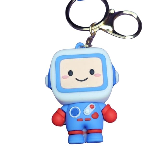 Wonderland Small robot [Blue]Kechains, Cartoon Style Keychain & Bag Charms Fun & Functional Accessories for Bags and Keys