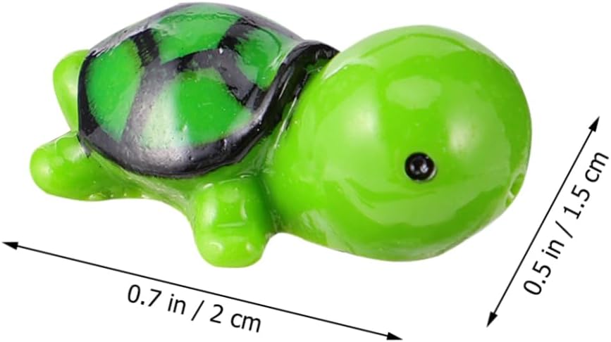 Wonderland Set of 4 Mini Green Turtle Figurines - Adorable Ocean Animal Collectibles for Decor & Crafts