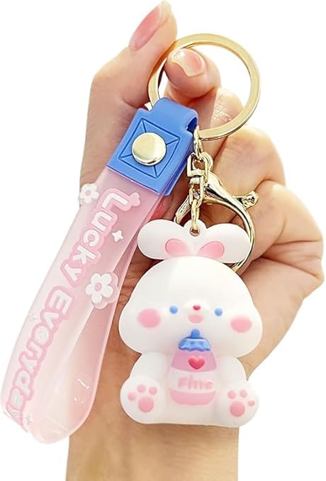 Wonderland Cute lucky drink [Rabbit]Kechains, Cartoon Style Keychain & Bag Charms Fun & Functional Accessories for Bags and Keys