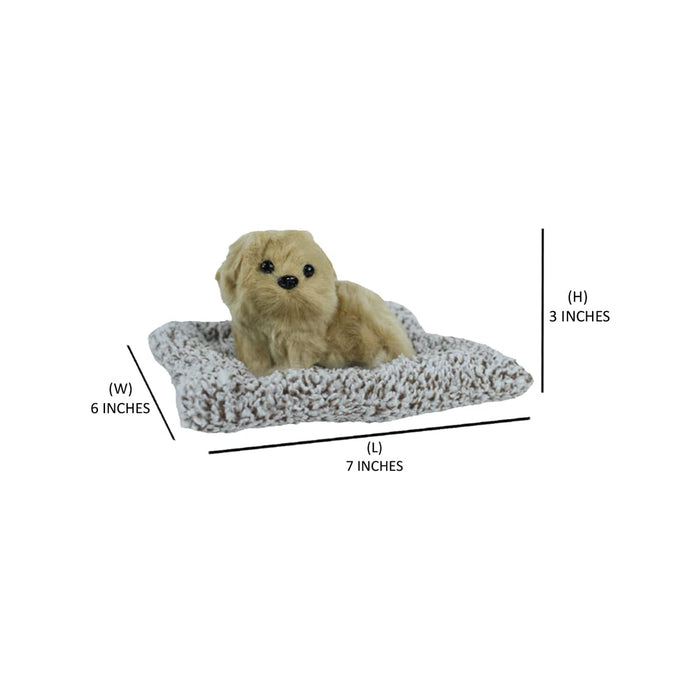 Artificial Small Dog Beige with Mat