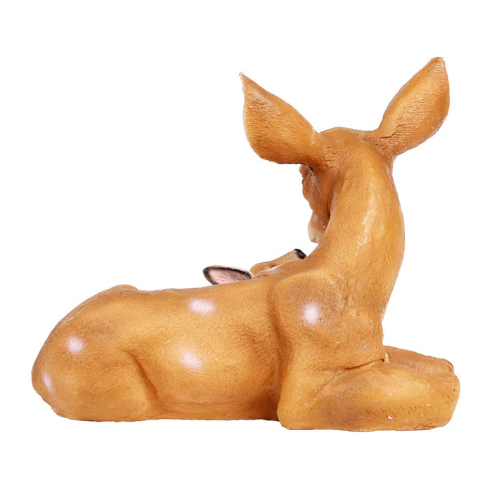 Mother Deer and Fawn Resting Figurine – Garden & Home Decor Statue