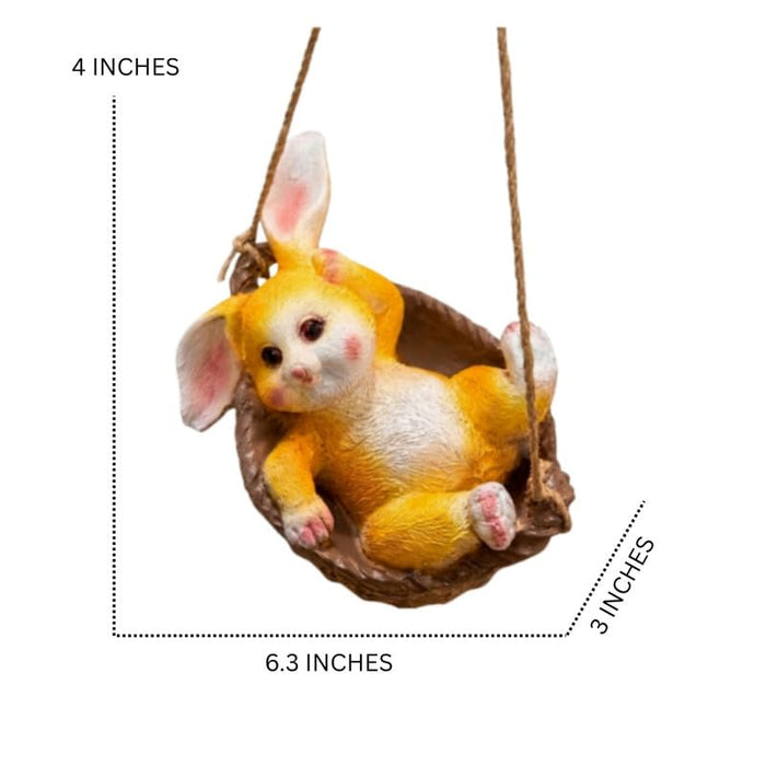 Enchanted Blossom Bunny Swing - Adorable Creature Garden Décor