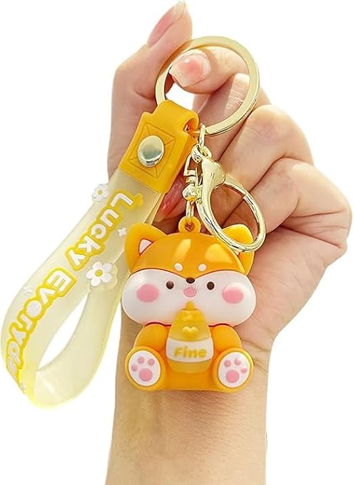 Wonderland Cute Lucky Drink [Puppy]Kechains, Cartoon Style Keychain & Bag Charms Fun & Functional Accessories for Bags and Keys