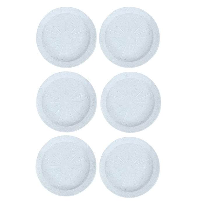 Wonderland (Pack of 6, 8 inch Plant Saucer,Durable Plant Tray (Marble White)