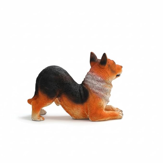Wonderland Realistic   Dog Figurine - Playful Stretch Pose Garden/Home Decor Statue |Lifelike Dog Statue - Playful Stretch Pose Figurine for Home or Garden Décor