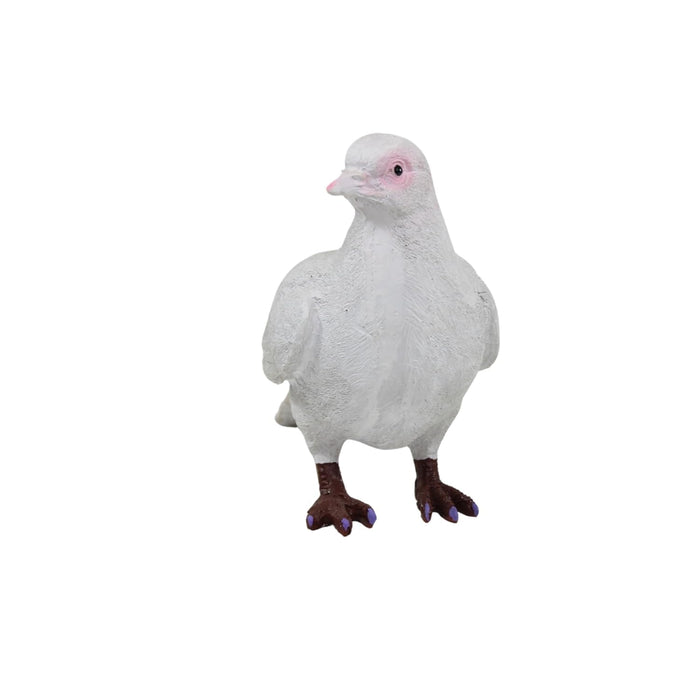 Realistic White Pigeon Garden Statue