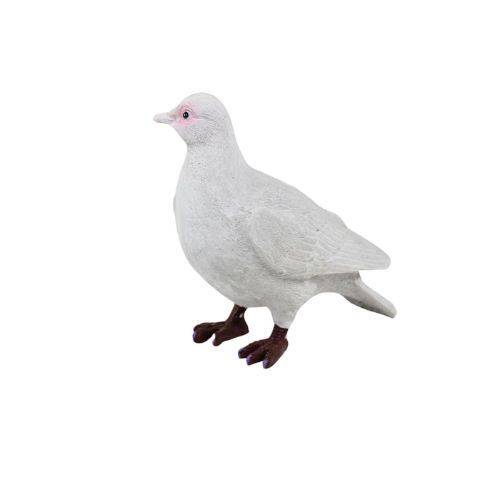 Realistic White Pigeon Garden Statue