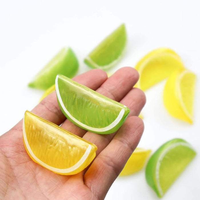 20-Piece Artificial Lemon Slices  Set – Lifelike Faux Citrus Slices for Home Decor, Kitchen Displays, Photography Props, and Summer Party Decorations