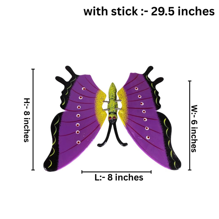 (Set of 4) Big Butterfly Sticks for Plant, Garden and Balcony décor