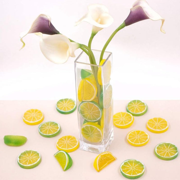 20-Piece Artificial Lemon and Lime Set – Life-Like Faux Citrus Slices and Wedges for Home Decor, Kitchen Displays, Photography Props, and DIY Crafts
