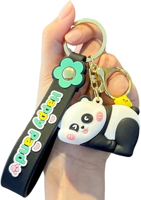 Wonderland Happy Panda?Prone Position?Kechains, Cartoon Style Keychain & Bag Charms Fun & Functional Accessories for Bags and Keys