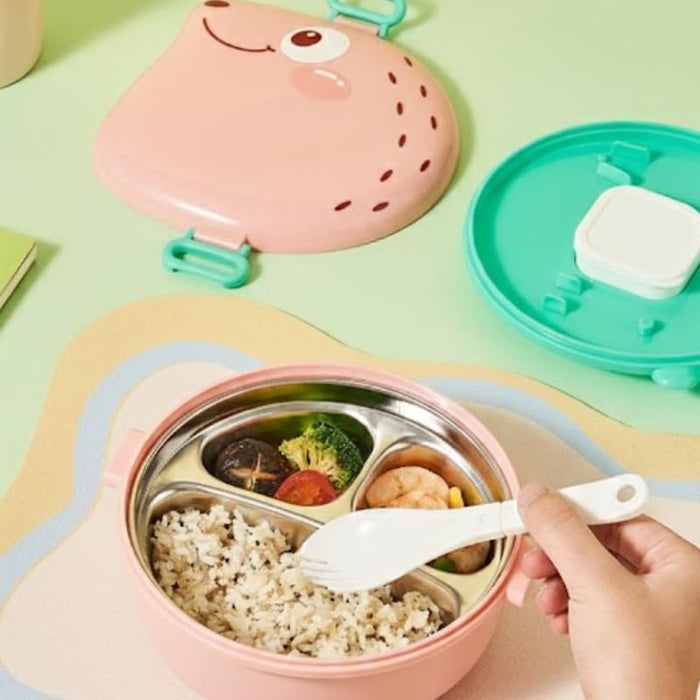 Kids- 300 ml Lunch SS Box hedgehog shape stainless steel 304 Box (price per pc)| LeakProof Tiffin Box for Kids & Adults | Premium School, Office, and Picnic Lunch Box-7x7x3 inch