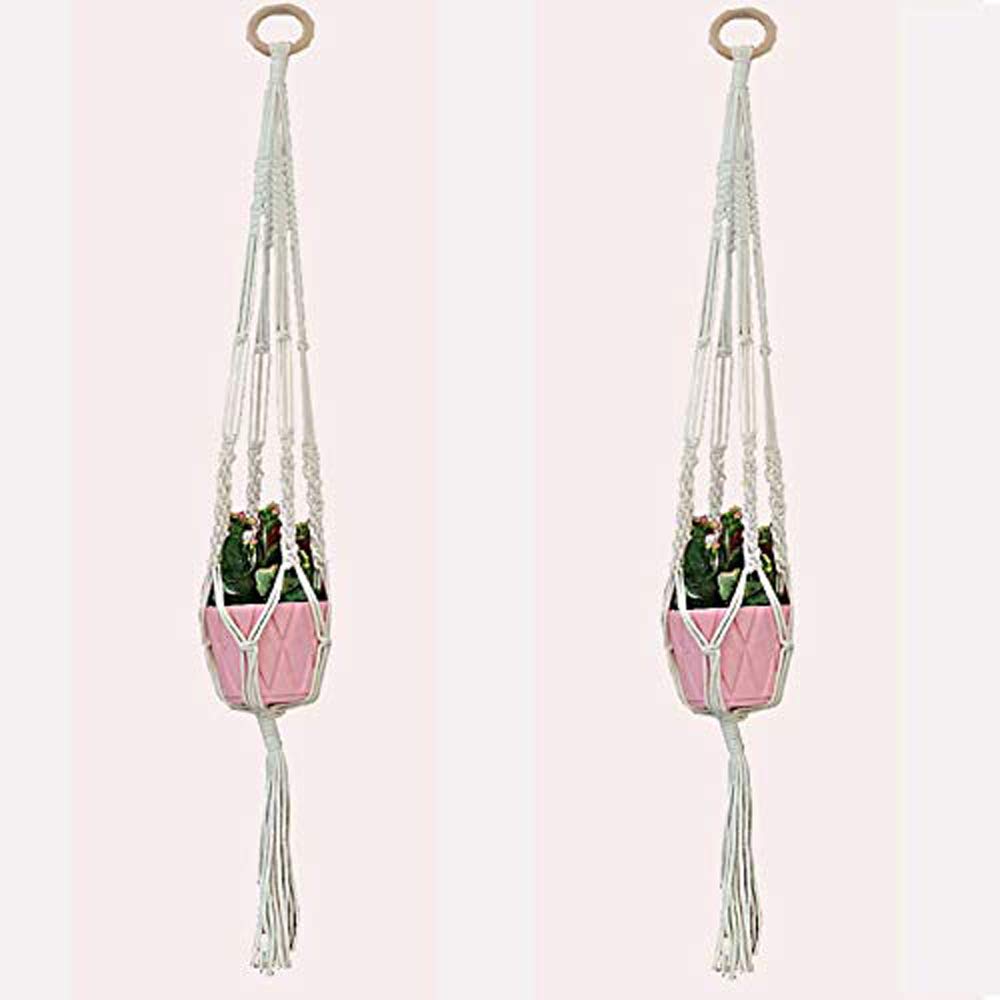 ( Pack of 2 Macrame Plant Hanger Ivory