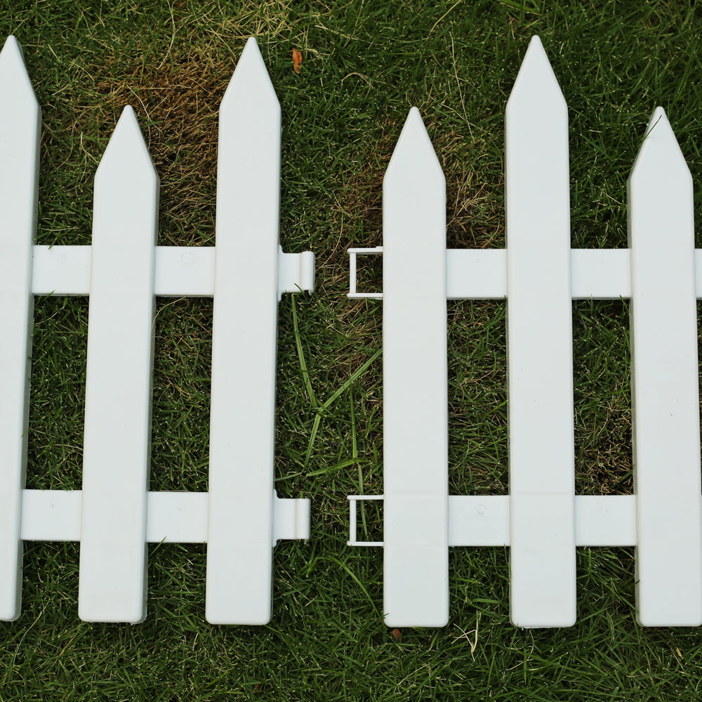 Set of 4: Self Standing PVC Fence Indoor/Outdoor Garden