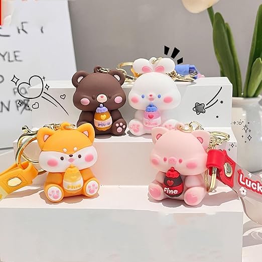 Wonderland Cute lucky drink [piggy]Kechains, Cartoon Style Keychain & Bag Charms Fun & Functional Accessories for Bags and Keys