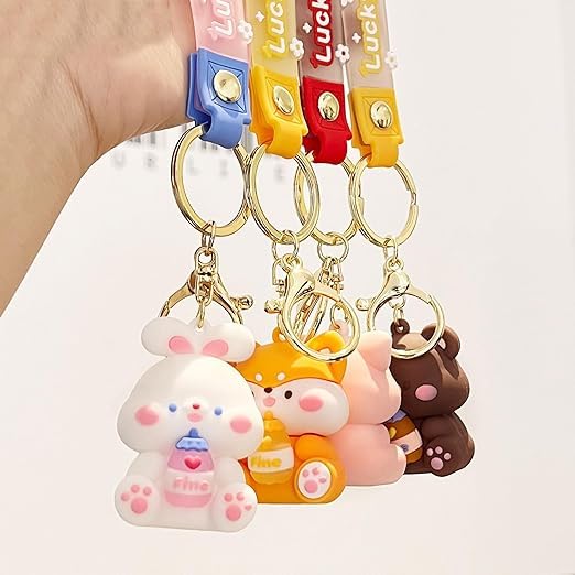 Wonderland Cute lucky drink [Rabbit]Kechains, Cartoon Style Keychain & Bag Charms Fun & Functional Accessories for Bags and Keys