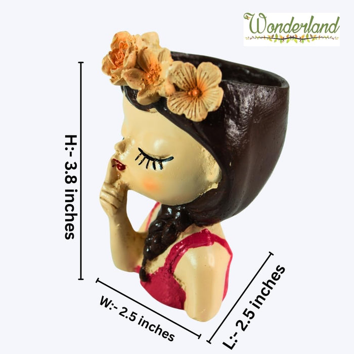  Girl Resin Succulent Planter, Flower Pot, for Home, Garden, Balcony Decoration -02