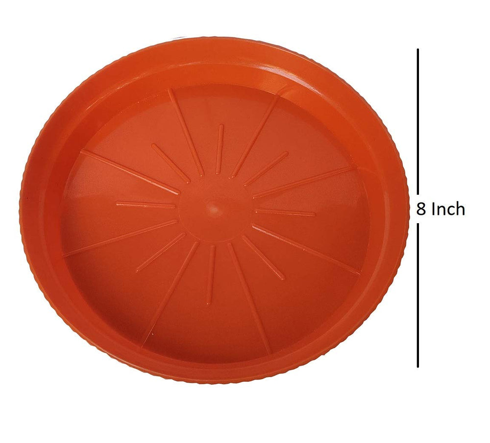 Wonderland (Pack of 6, 8 inch Plant Saucer,Durable Plant Tray Flower Pot Saucer Round Pallets for Indoors and Outdoor, Plant Container Accessories (Orange)