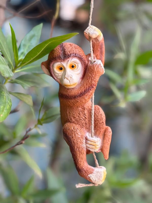 Adorable Mini Hanging Monkey Garden Statue