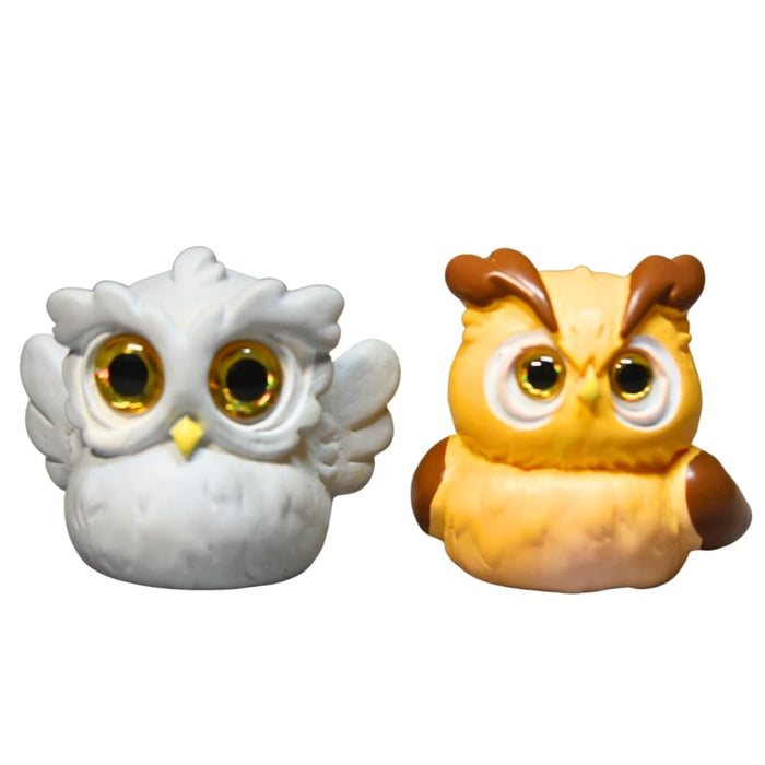 Wonderland (Set of 2 Mini Cute Owl Miniature Figurines Animals Model Fairy Garden Miniature Moss Landscape