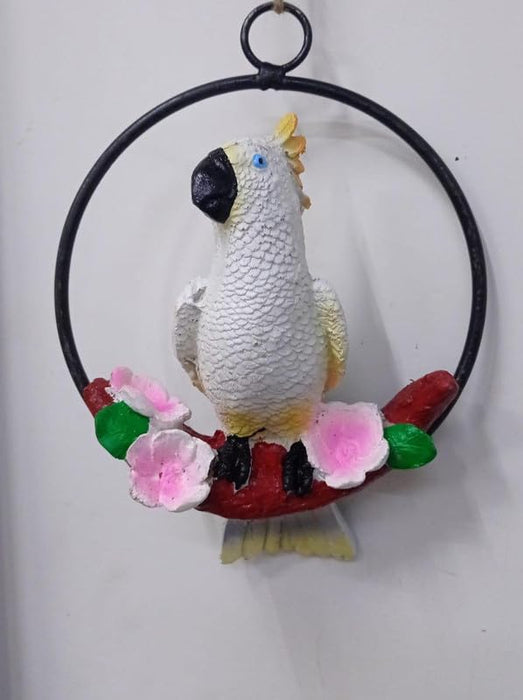 Wonderland Elegant White Bird Figurine on Floral Branch - Home Decor Statue