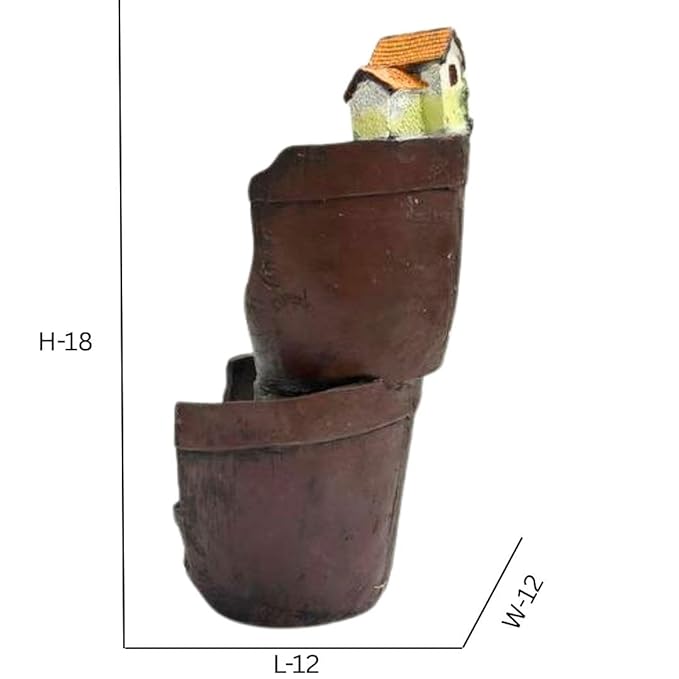 Wonderland Rustic Village Multi-Level Polyresin Succulent Planter | Unique Landscape Pot for Indoor Home Decor