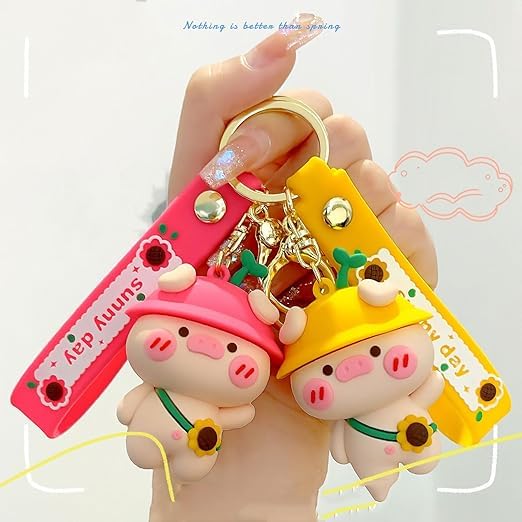 Wonderland Pastoral cute pig [Pink]Kechains, Cartoon Style Keychain & Bag Charms Fun & Functional Accessories for Bags and Keys