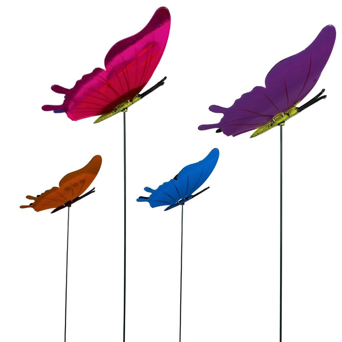 (Set of 4) Big Butterfly Sticks for Plant, Garden and Balcony décor