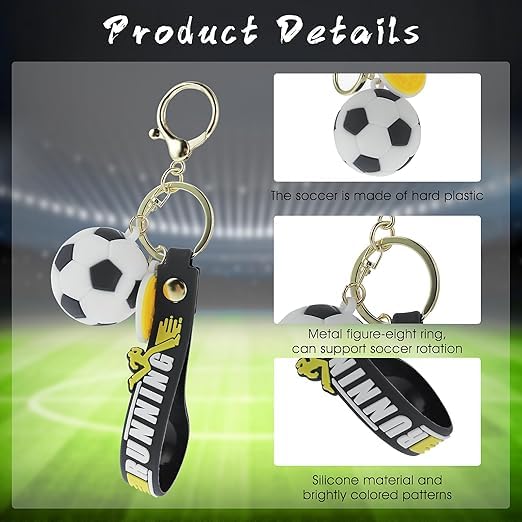 Wonderland Three-color football [black]Kechains, Cartoon Style Keychain & Bag Charms Fun & Functional Accessories for Bags and Keys