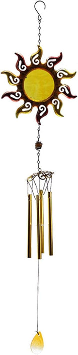 Wonderland Gorgeous Yellow Sun Design Metal Wind Chime for Balcony & Garden| Colourful Wall Hanging Décor