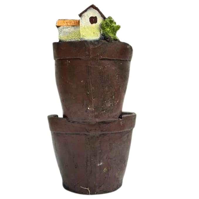 Wonderland Rustic Village Multi-Level Polyresin Succulent Planter | Unique Landscape Pot for Indoor Home Decor