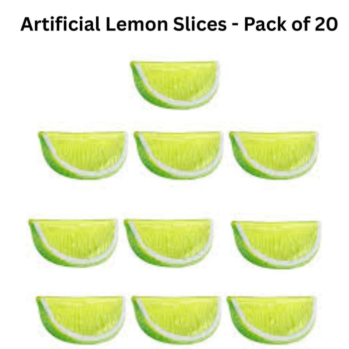 20-Piece Artificial Lemon Slices  Set – Lifelike Faux Citrus Slices for Home Decor, Kitchen Displays, Photography Props, and Summer Party Decorations