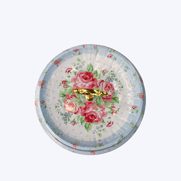 Elegant Floral Two-Tiered Cake Stand 